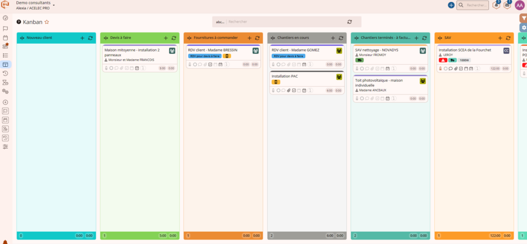 Exemple d'un logiciel de planning pour la photovoltaique