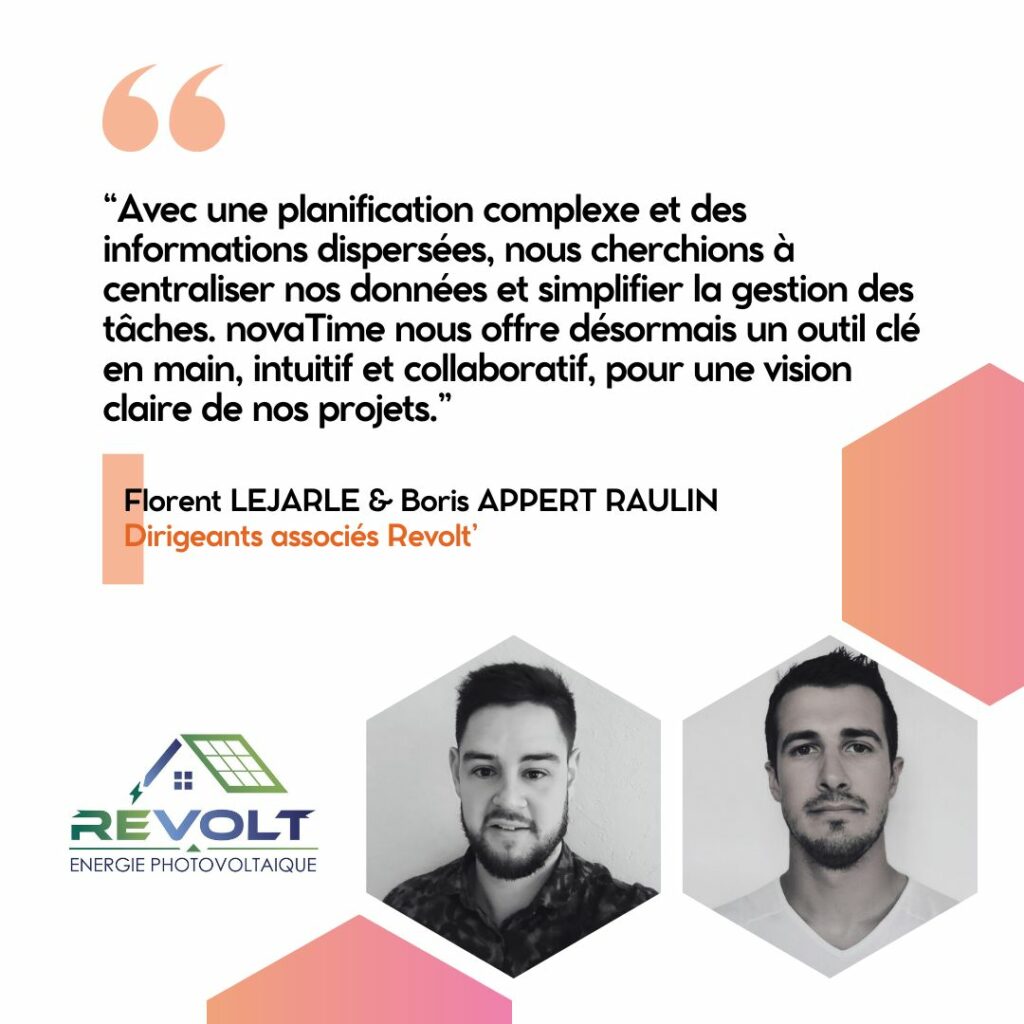 Témoignage client Revolt, logiciel de gestion de projets novaTime